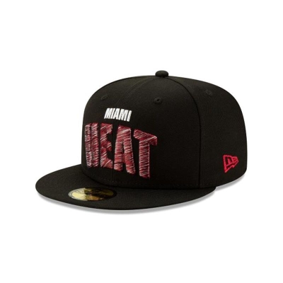 Sapca New Era Miami Heat NBA Raised Threads 59FIFTY Fitted - Negrii